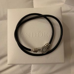 Pandora leather charm bracelet
